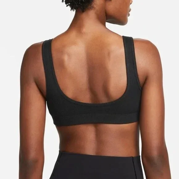 2-Nike NWOT Alate All U Light-Support Lightly Lined RibbedSports Bra Black NWOT - Picture 3 of 7